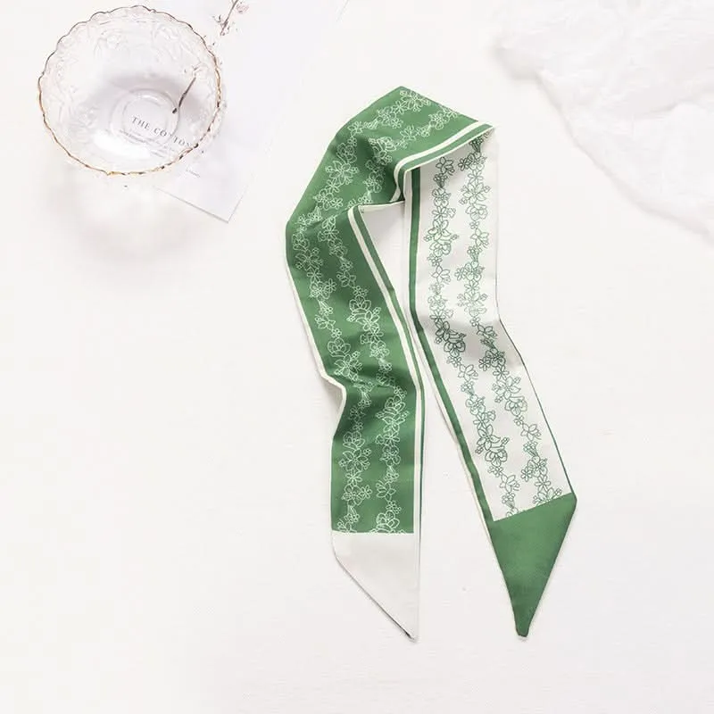 Silk Scarf Ribbon Ponytail Bow - Letter Headband Accessory (Set of 2pcs.)