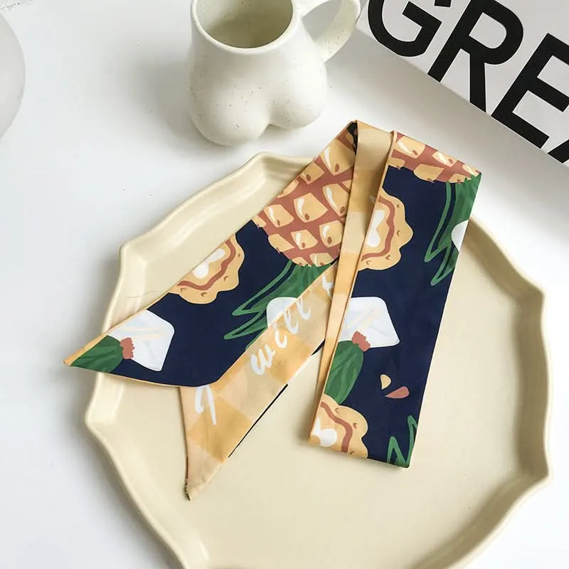 Silk Scarf Ribbon Ponytail Bow - Letter Headband Accessory (Set of 2pcs.)