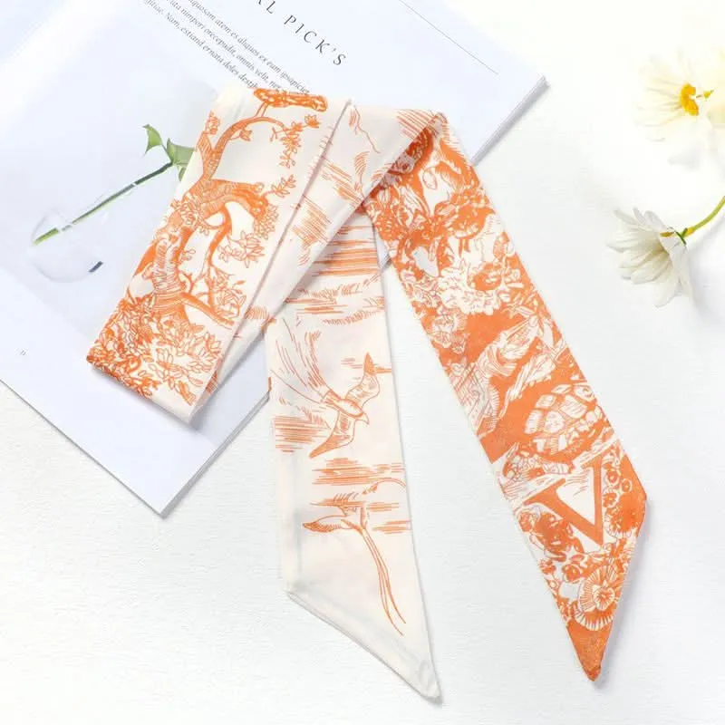 Silk Scarf Ribbon Ponytail Bow - Letter Headband Accessory (Set of 2pcs.)