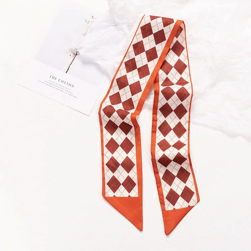 Silk Scarf Ribbon Ponytail Bow - Letter Headband Accessory (Set of 2pcs.)