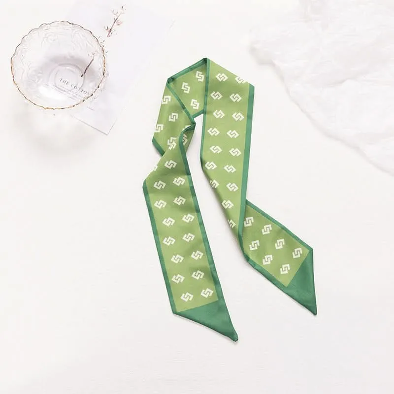 Silk Scarf Ribbon Ponytail Bow - Letter Headband Accessory (Set of 2pcs.)