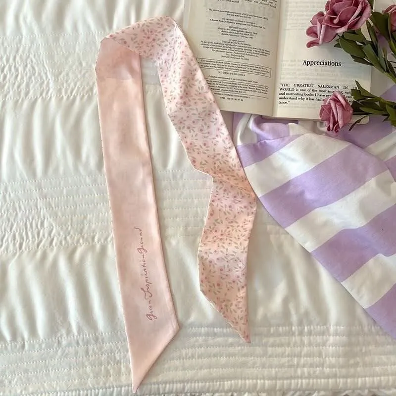 Silk Scarf Ribbon Ponytail Bow - Letter Headband Accessory (Set of 2pcs.)