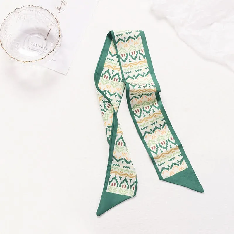 Silk Scarf Ribbon Ponytail Bow - Letter Headband Accessory (Set of 2pcs.)