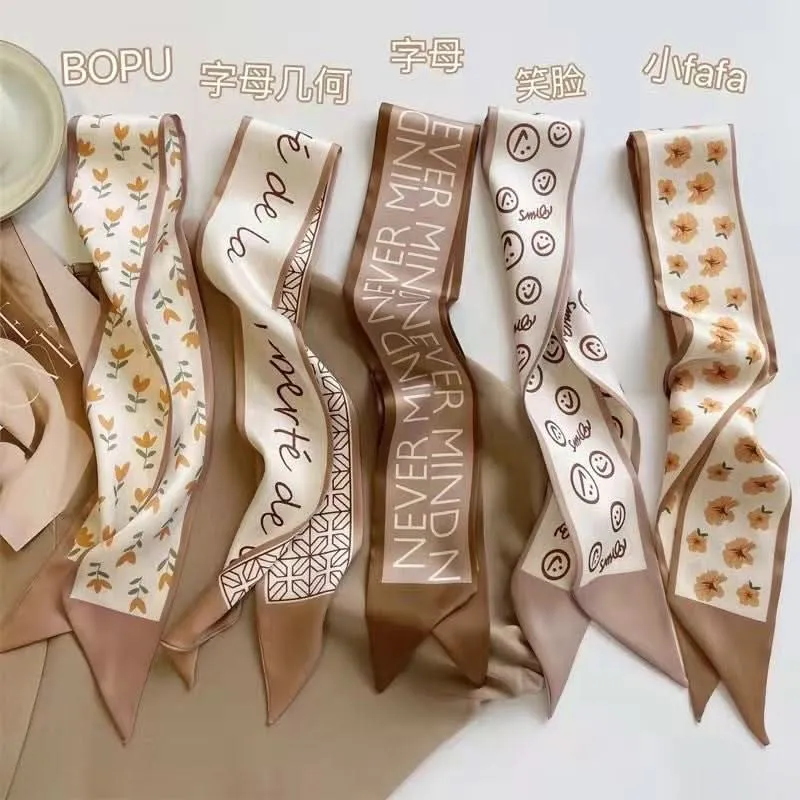 Silk Scarf Ribbon Ponytail Bow - Letter Headband Accessory (Set of 2pcs.)