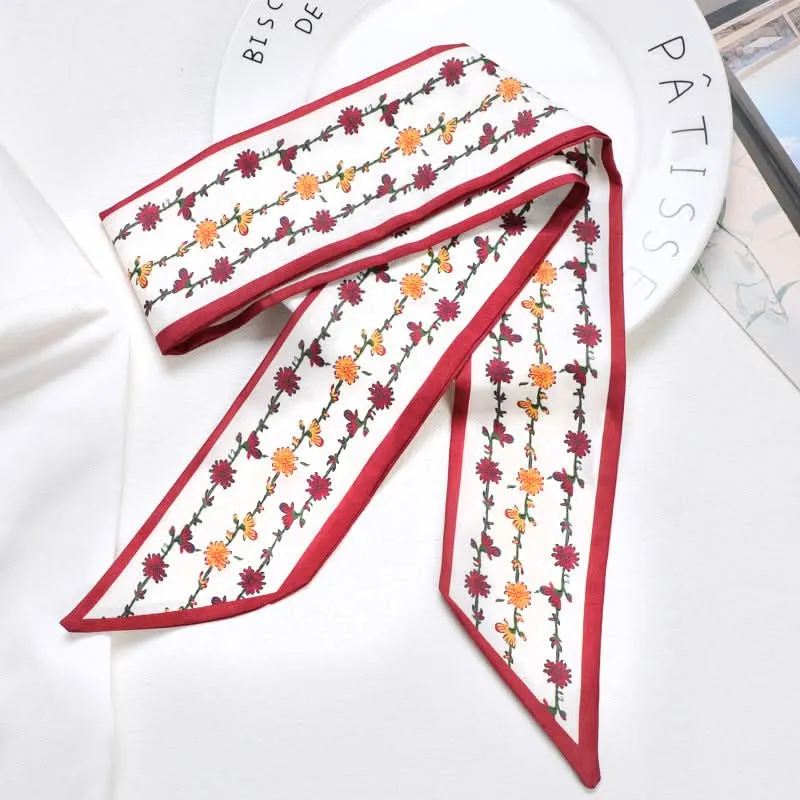 Silk Scarf Ribbon Ponytail Bow - Letter Headband Accessory (Set of 2pcs.)