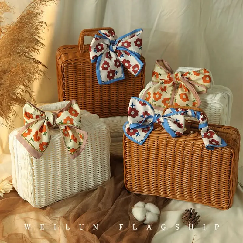 Silk Scarf Ribbon Ponytail Bow - Letter Headband Accessory (Set of 2pcs.)
