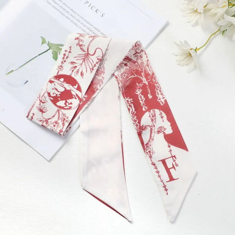 Silk Scarf Ribbon Ponytail Bow - Letter Headband Accessory (Set of 2pcs.)