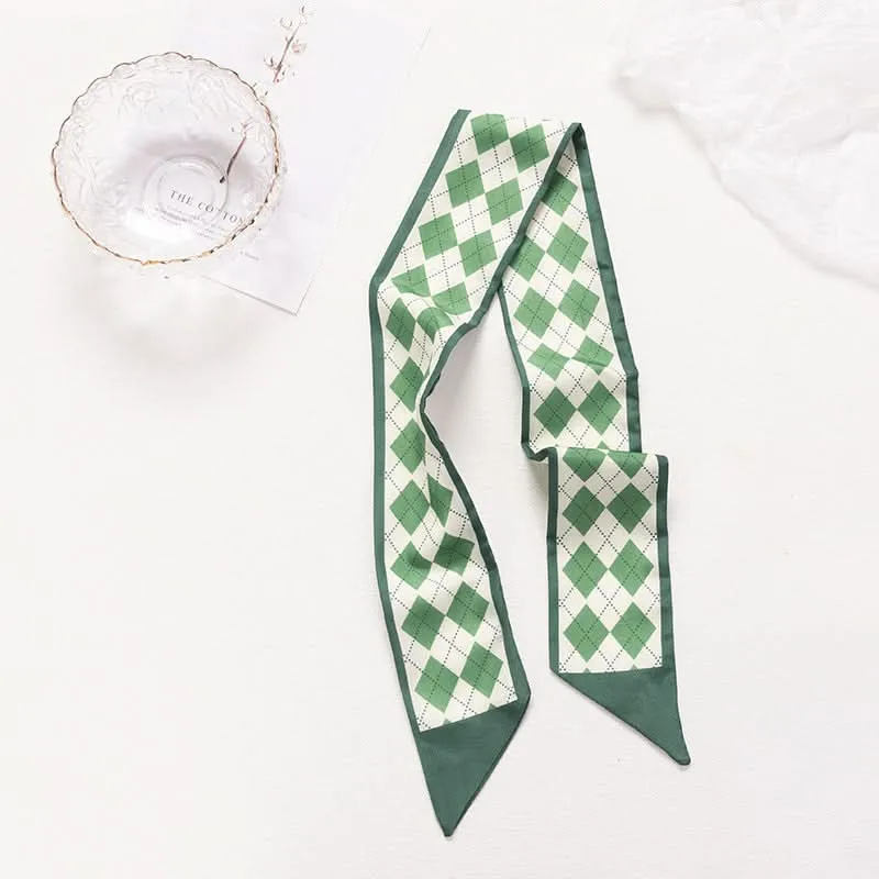 Silk Scarf Ribbon Ponytail Bow - Letter Headband Accessory (Set of 2pcs.)