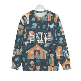 Sixty Eight 93 Logo White Ugly Christmas Unisex Drop-Shoulder Knitted Fleece Sweater #12