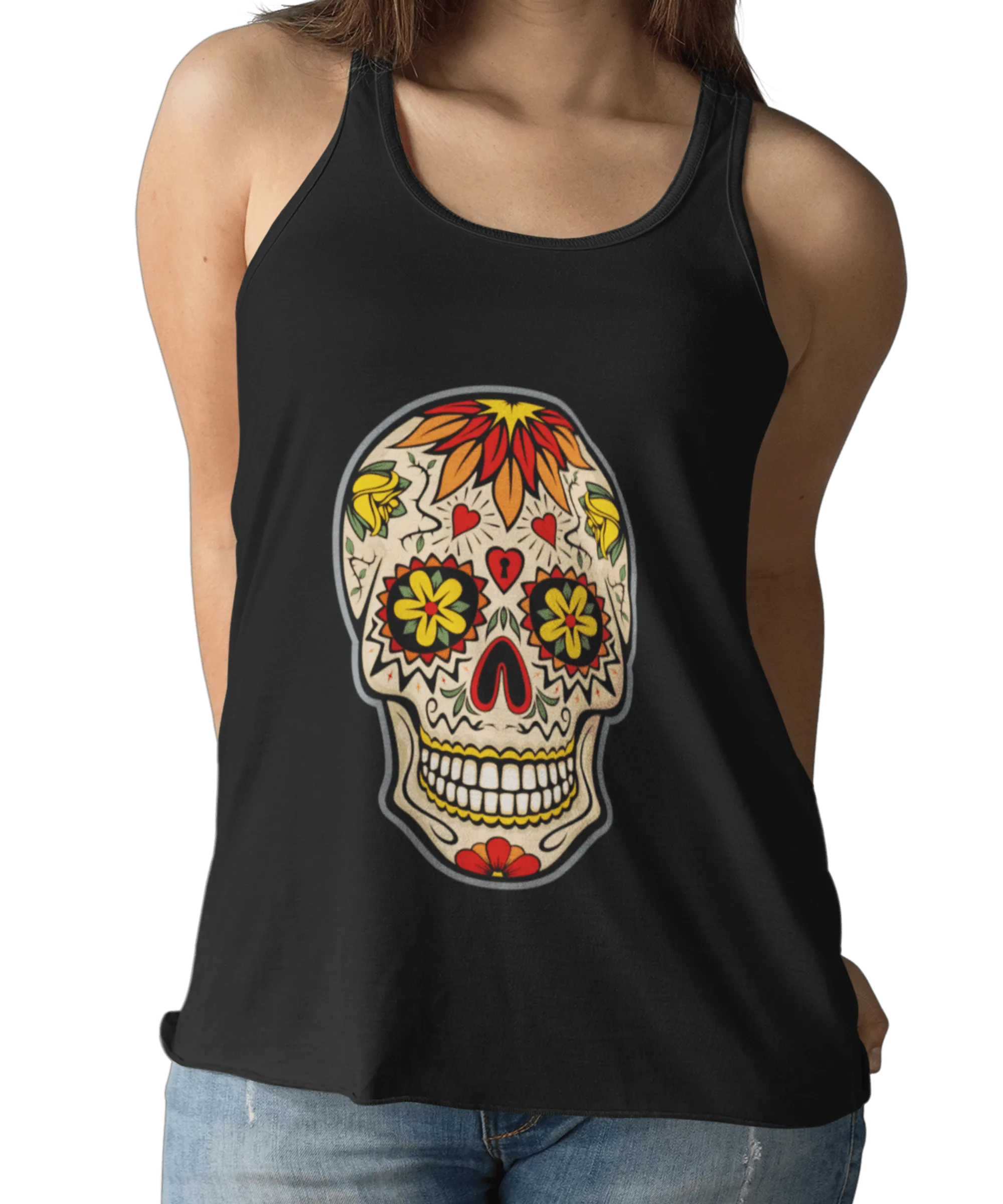 Skull Tattoo Design Adult Womens Vest Top