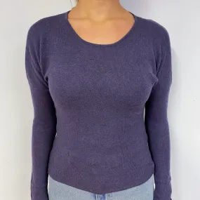 Slate Purple Cashmere Crew Neck Jumper Small