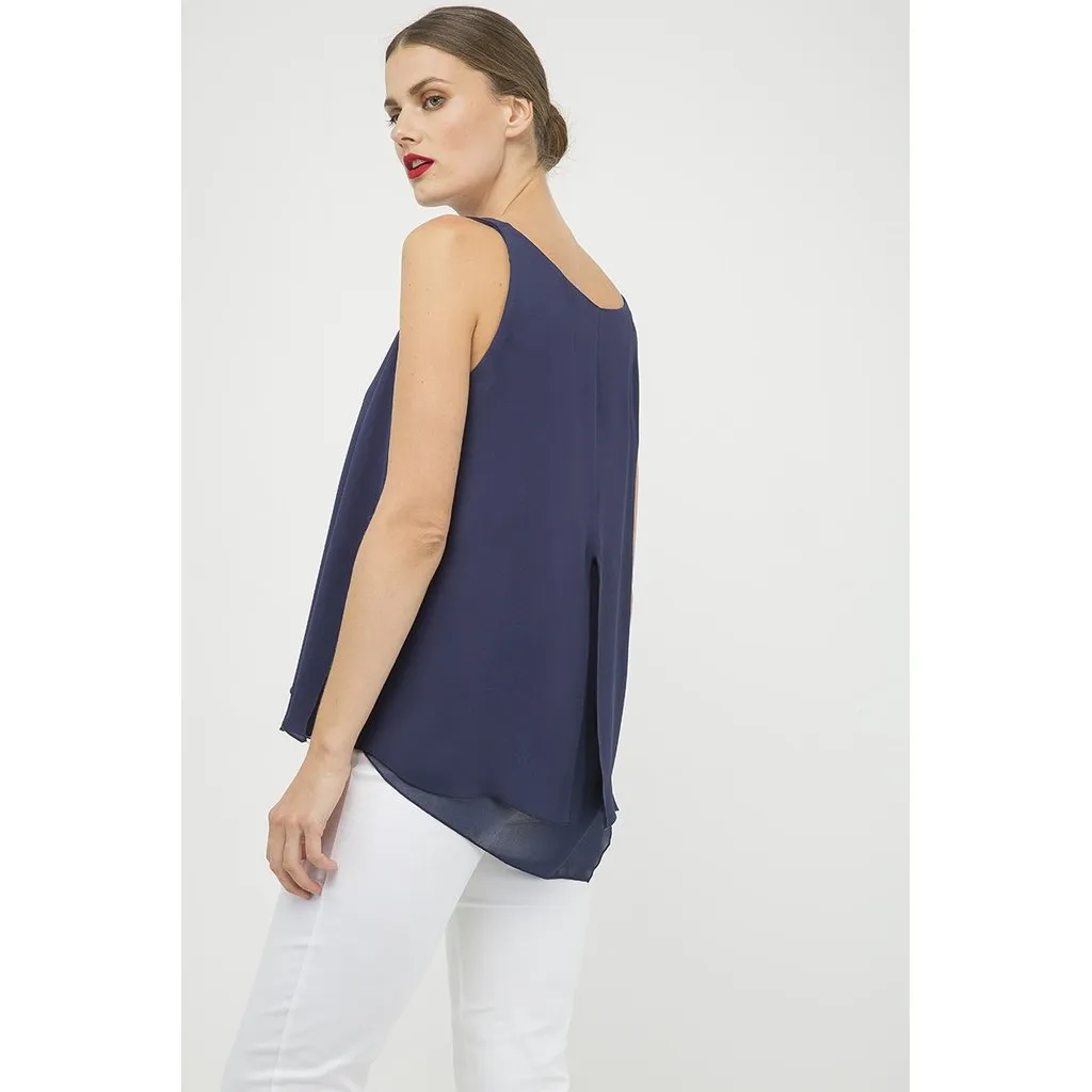 Sleeveless Blue Layer Top