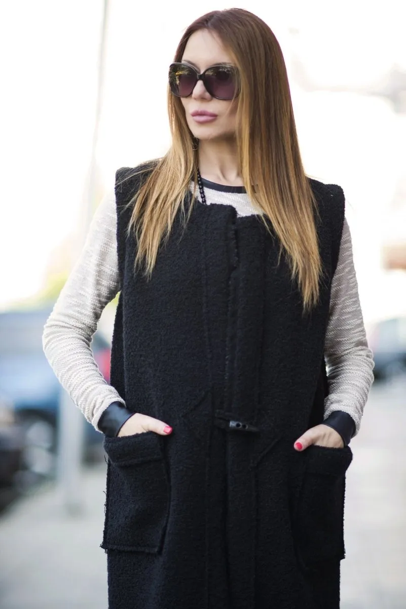 Sleeveless Long Wool Vest IRENE