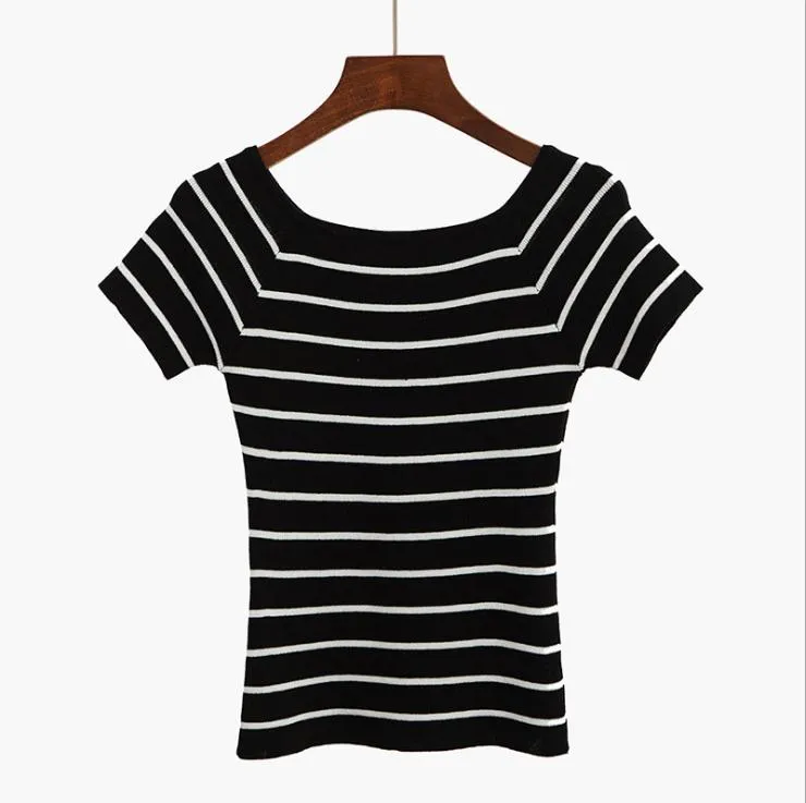Slim Fit Striped Crochet Shirt