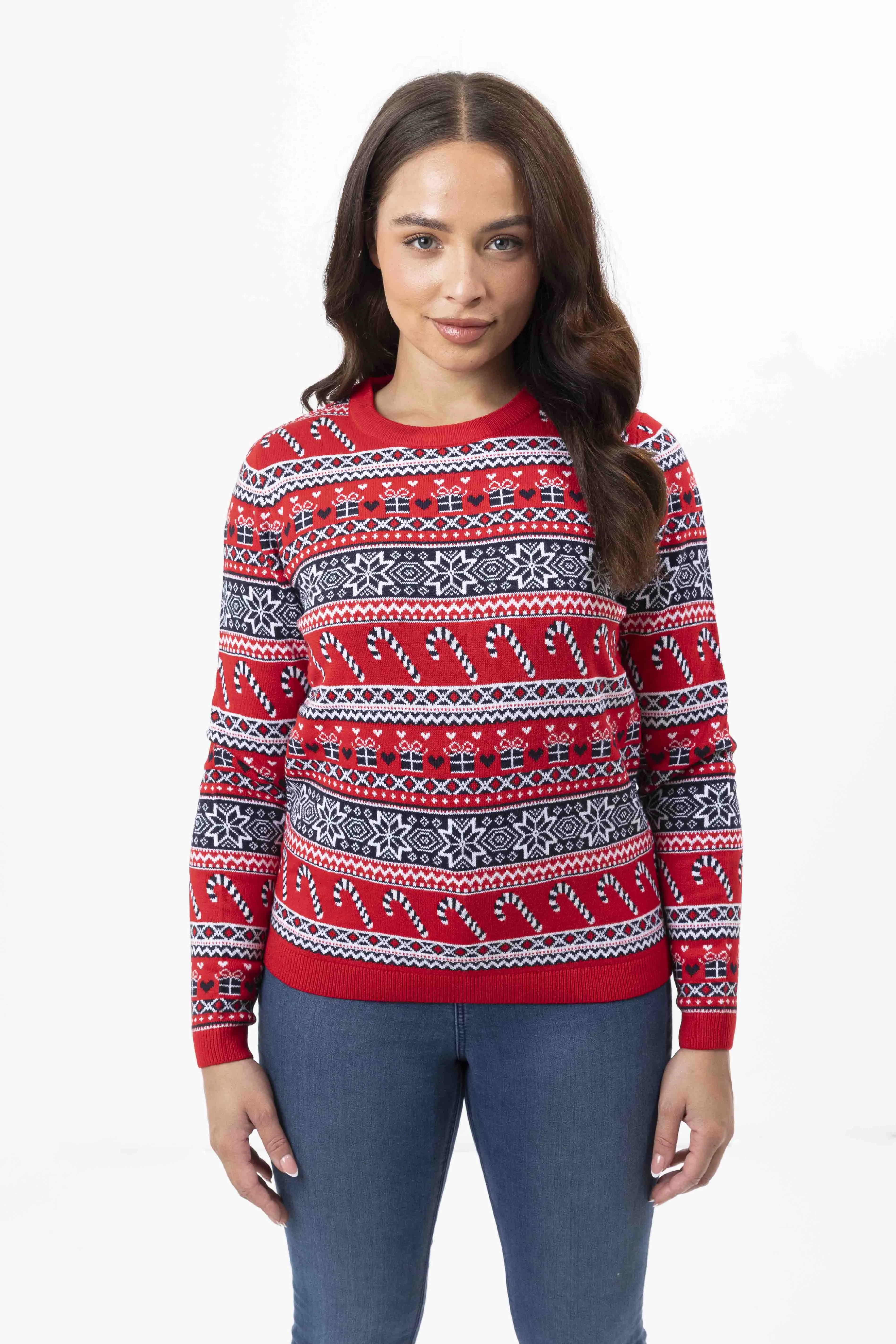 Snowflake Print Knitted Christmas Jumper