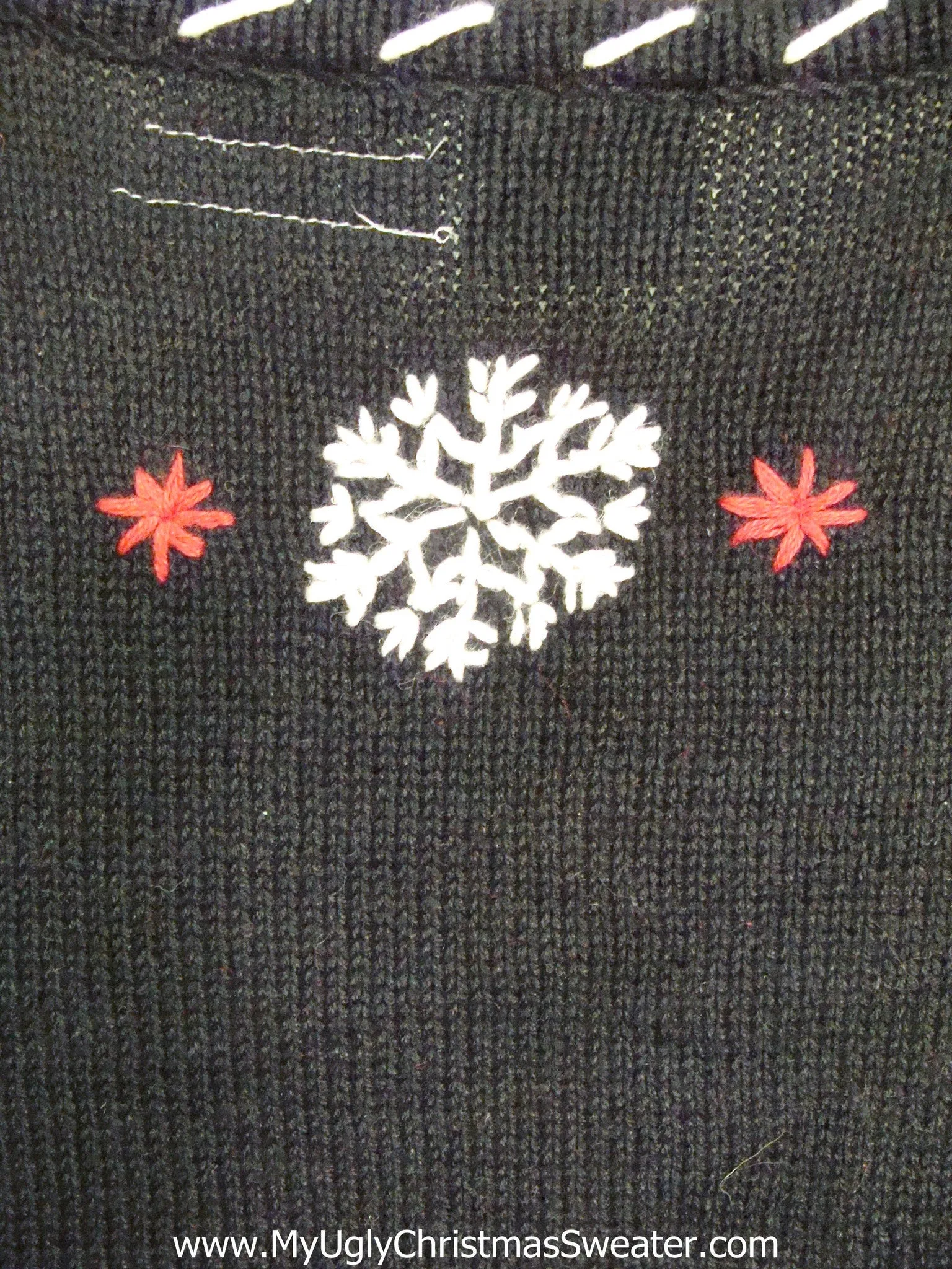 Snowflakes Light Up Ugly Xmas Sweater Vest with Fringe