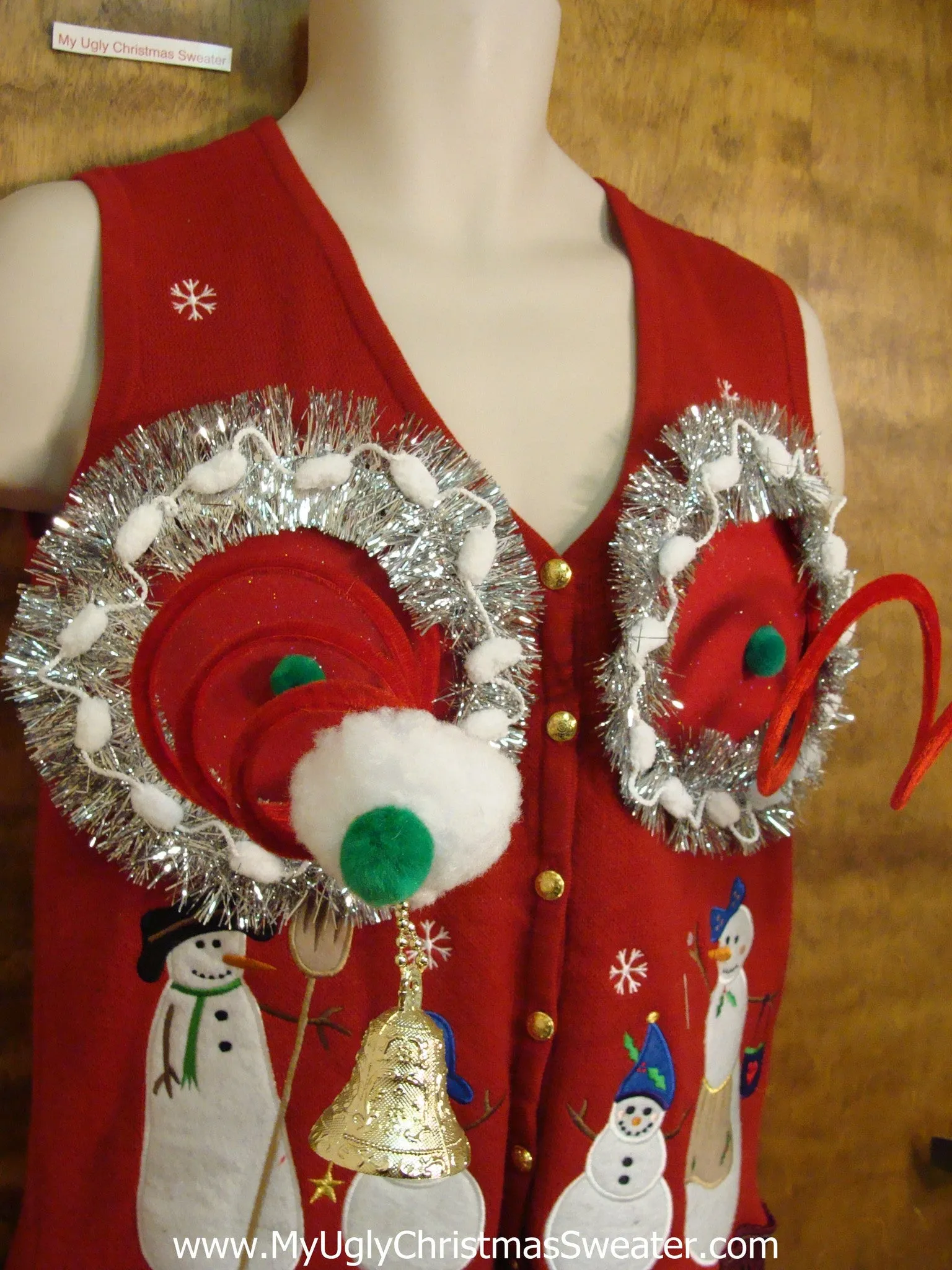 Snowman Family Ugly Christmas Jumper Vest Naughty Sweater