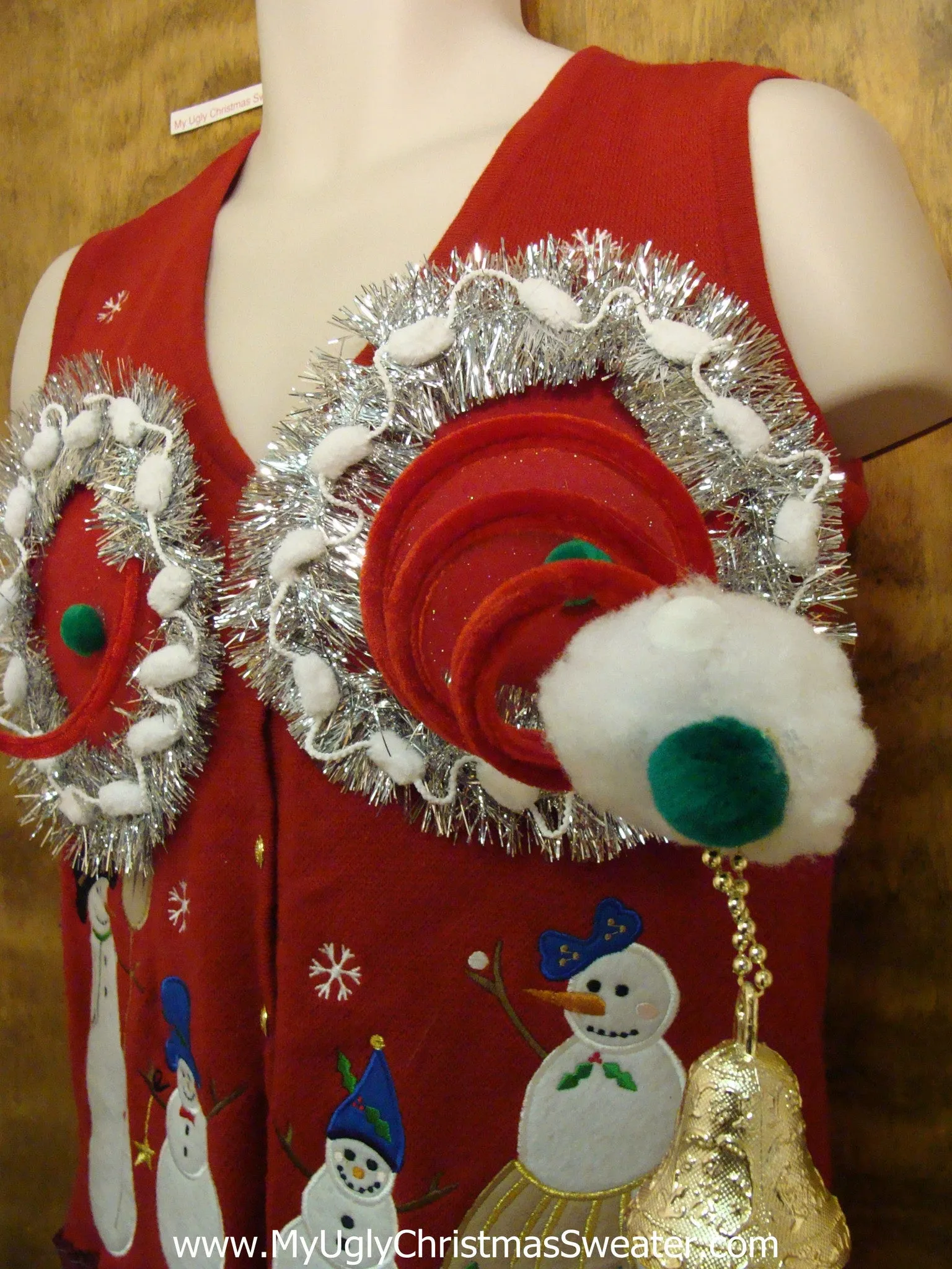 Snowman Family Ugly Christmas Jumper Vest Naughty Sweater