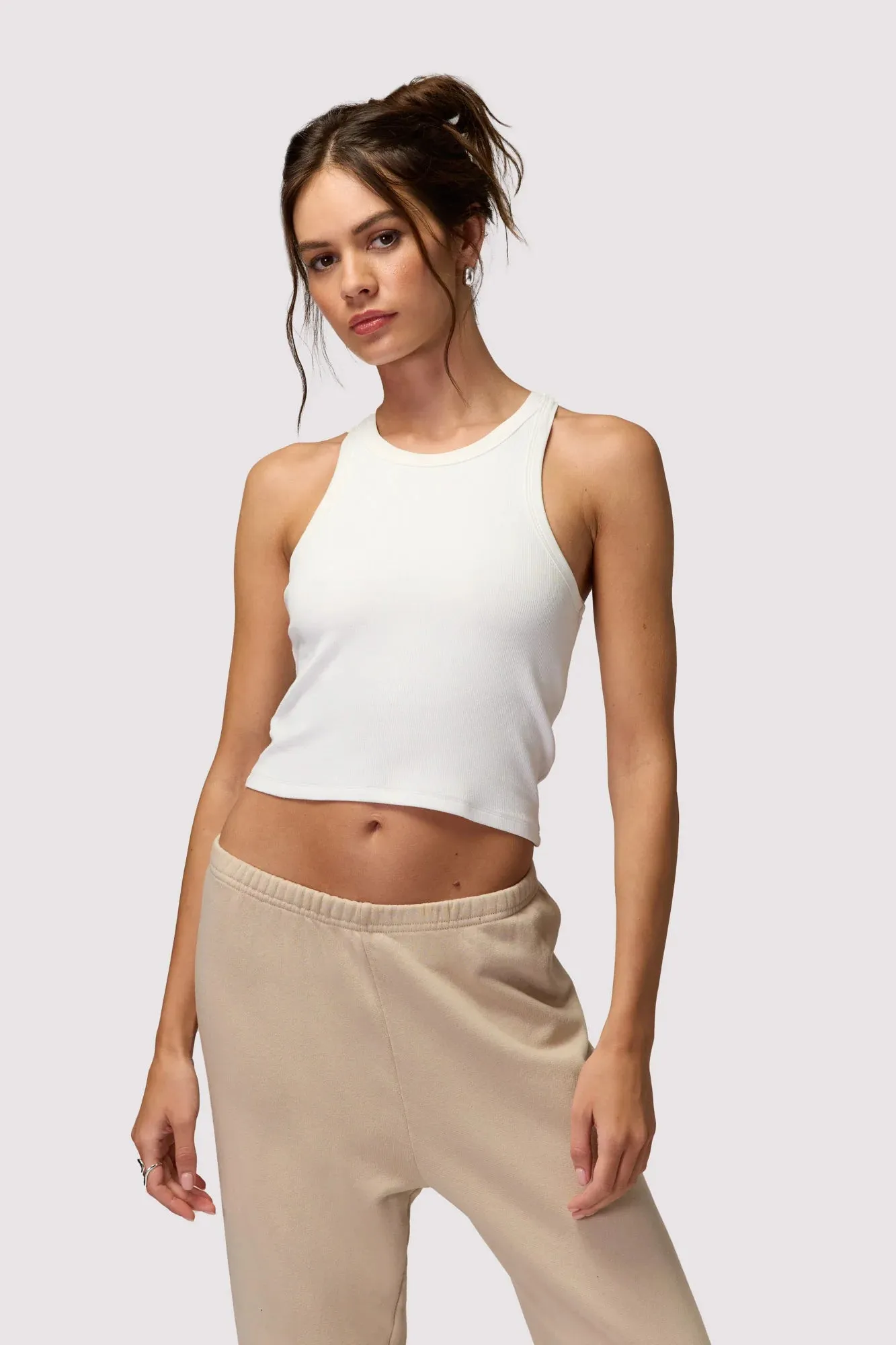 SPIRITUAL GANGSTER-TORI CROP TANK-WHITE