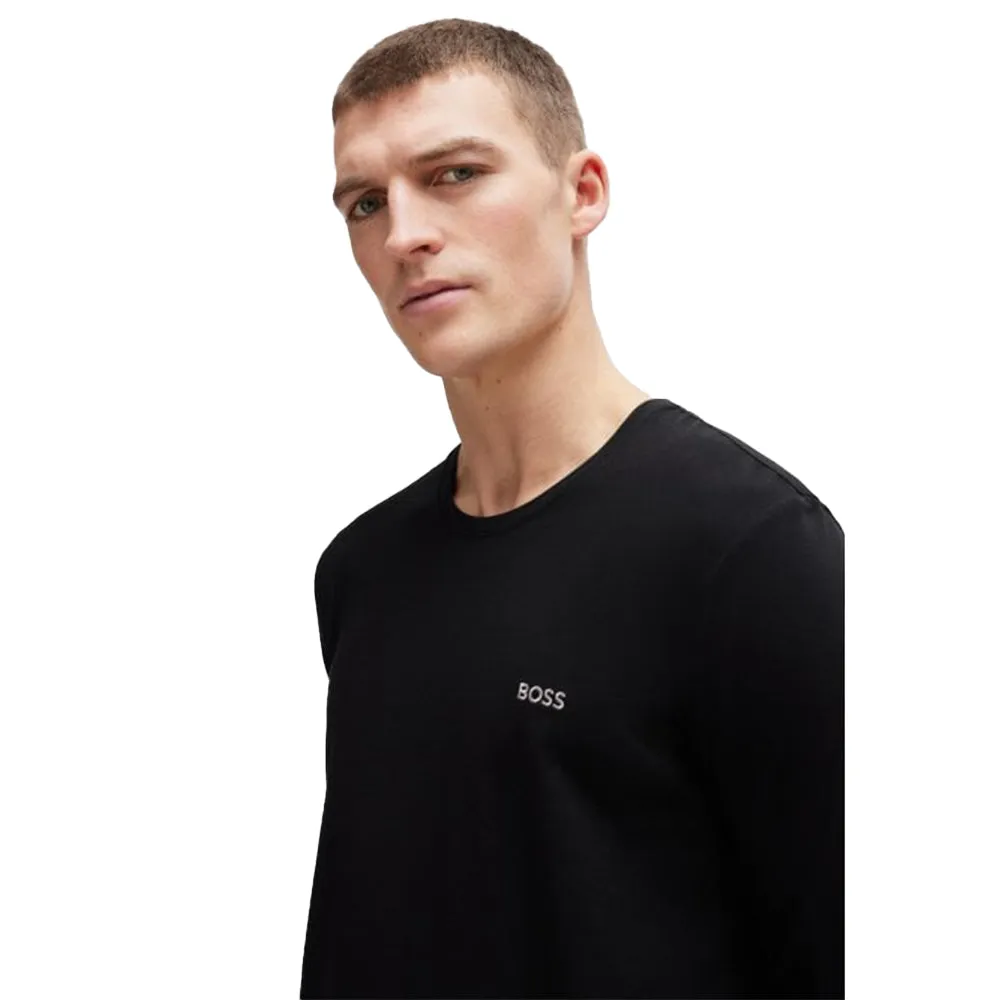 Stretch Cotton Long-Sleeve T-Shirt, Black