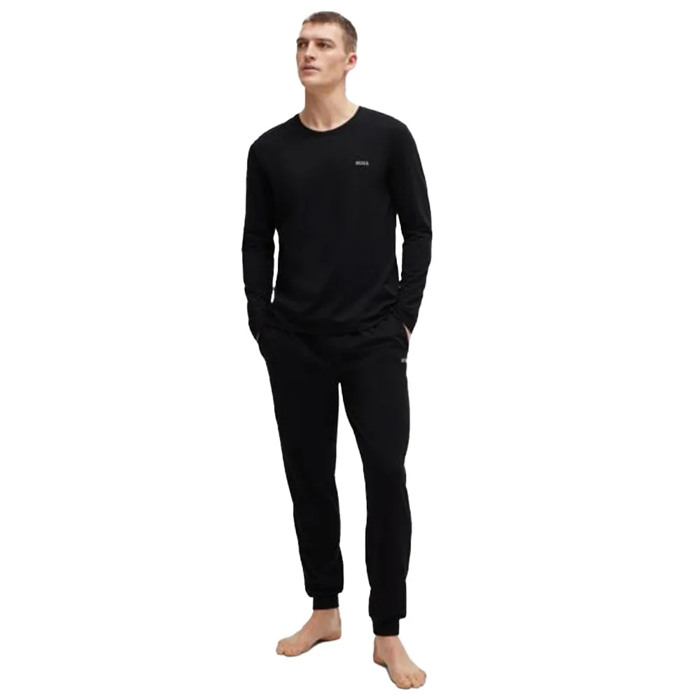 Stretch Cotton Long-Sleeve T-Shirt, Black
