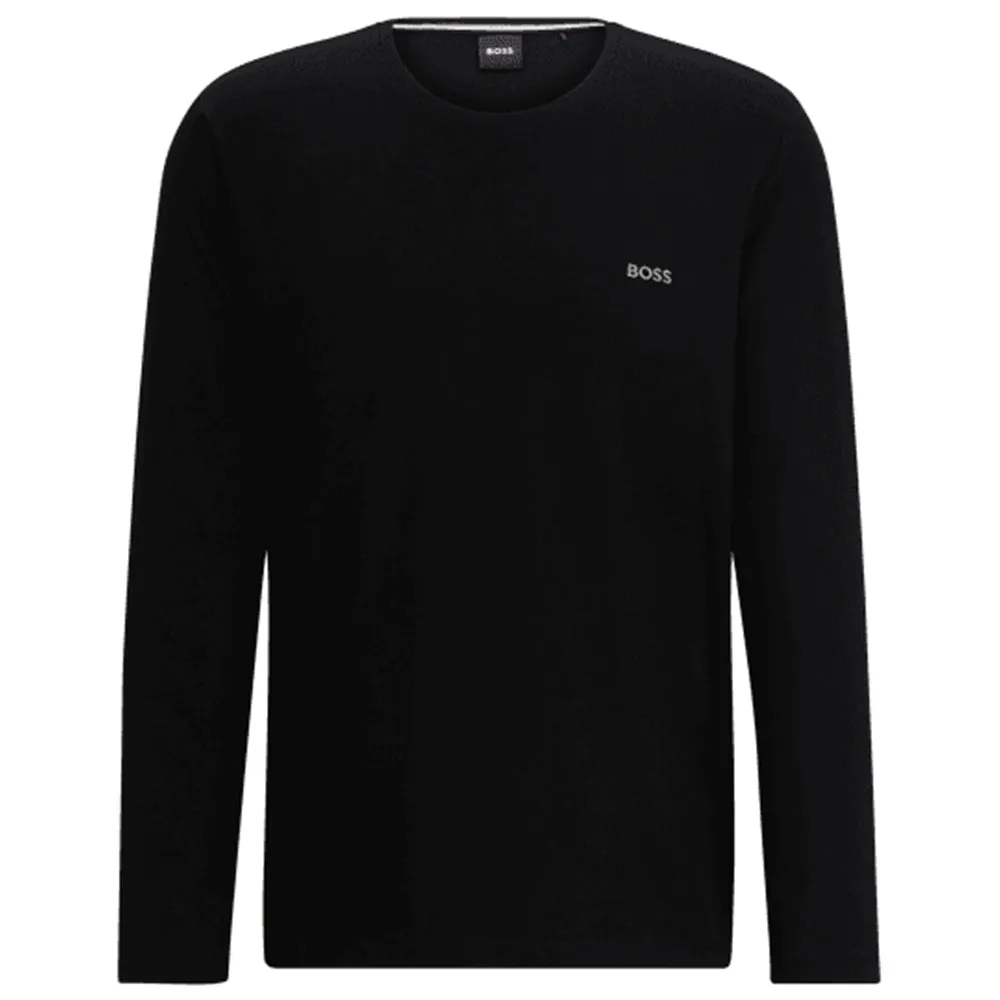 Stretch Cotton Long-Sleeve T-Shirt, Black