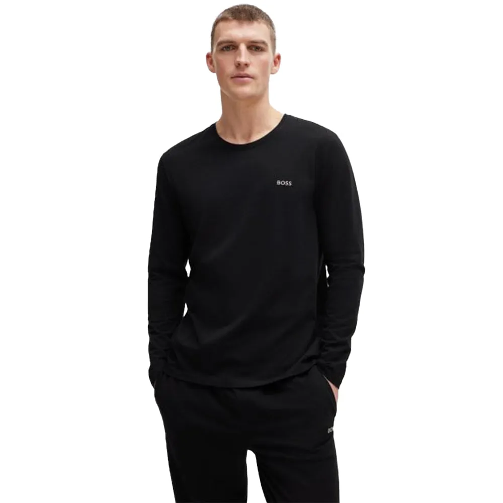 Stretch Cotton Long-Sleeve T-Shirt, Black