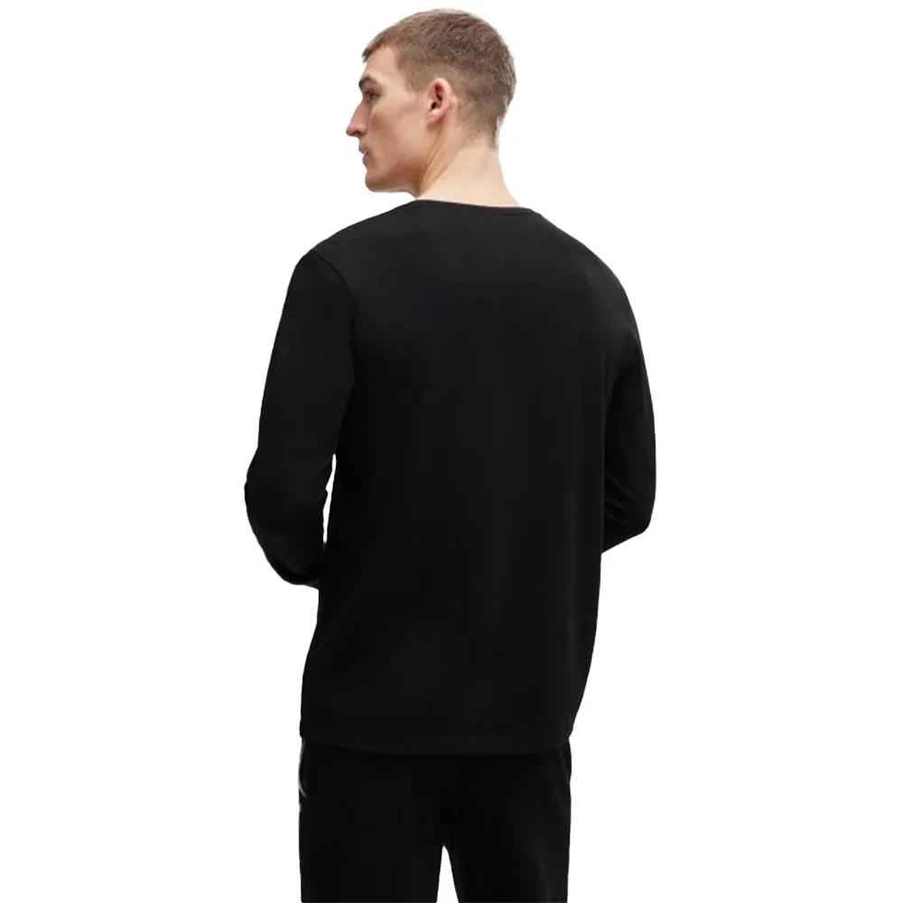 Stretch Cotton Long-Sleeve T-Shirt, Black