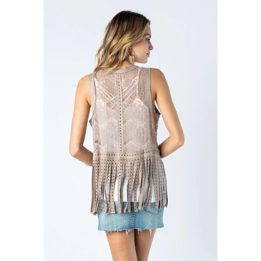 Stud Fringe Vest