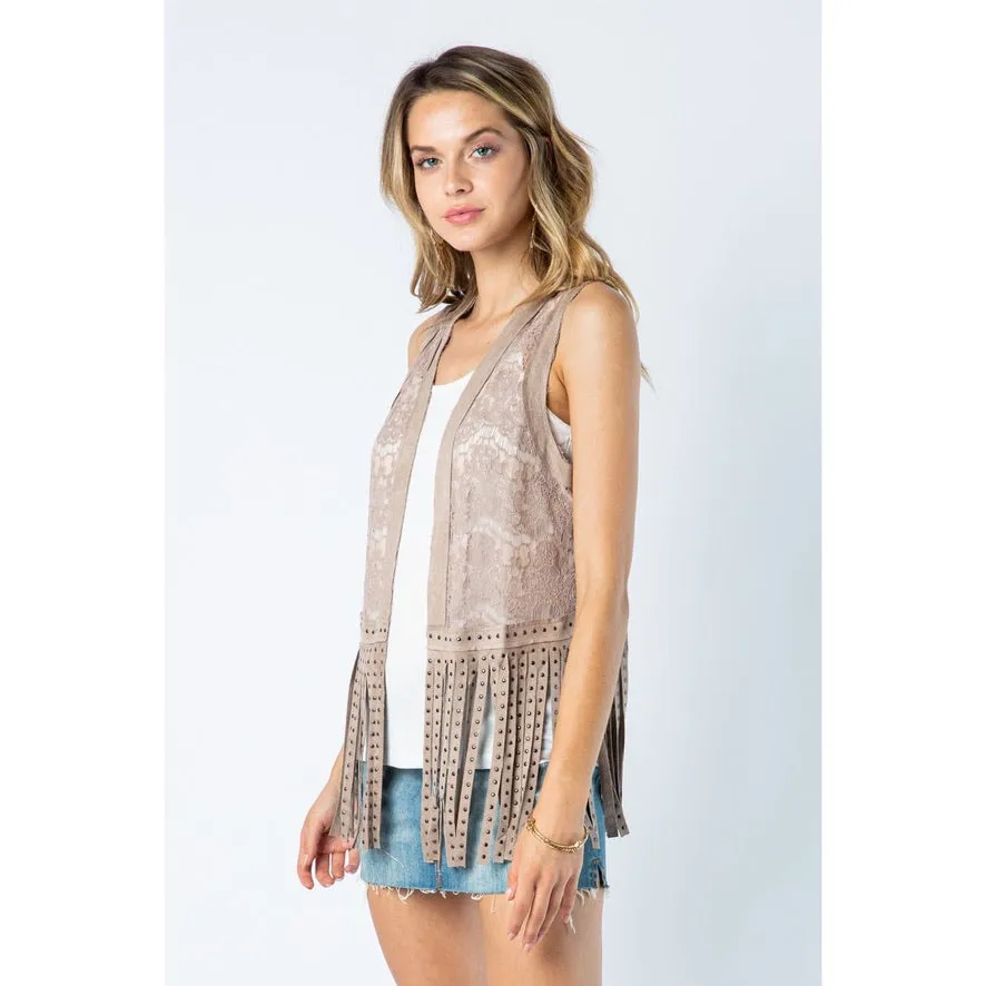Stud Fringe Vest