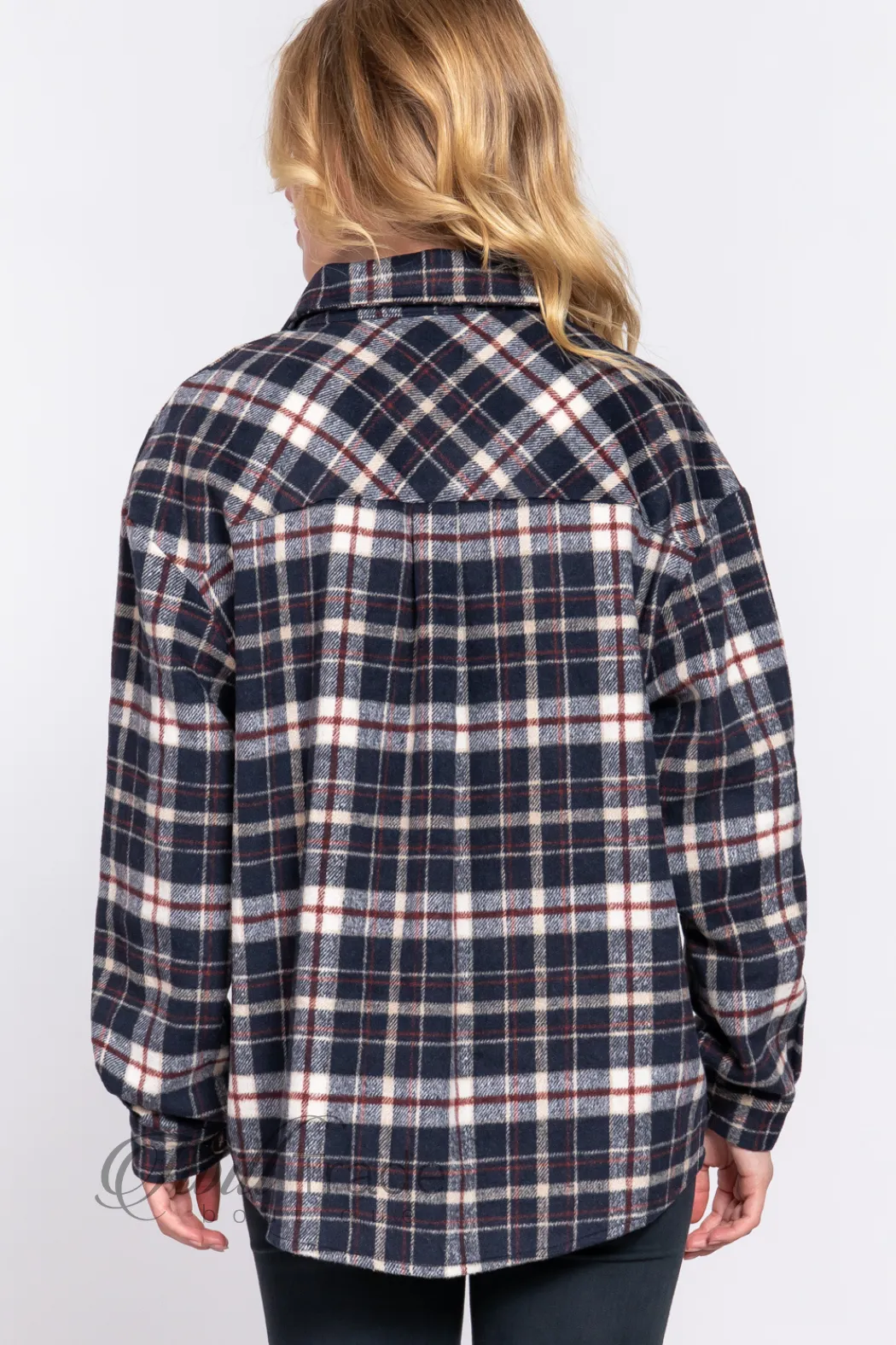 Suede Pocket Plaid Shacket