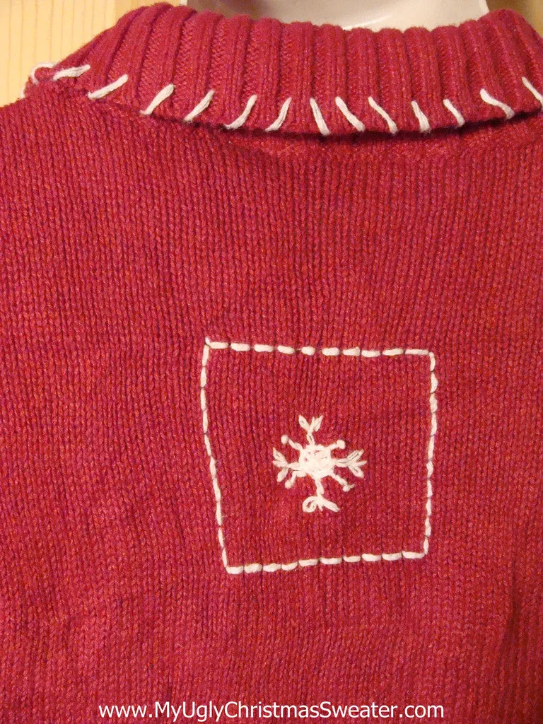 Tacky Ugly Christmas Sweater Vest with Scotty Dogs & Snowflakes (f244)