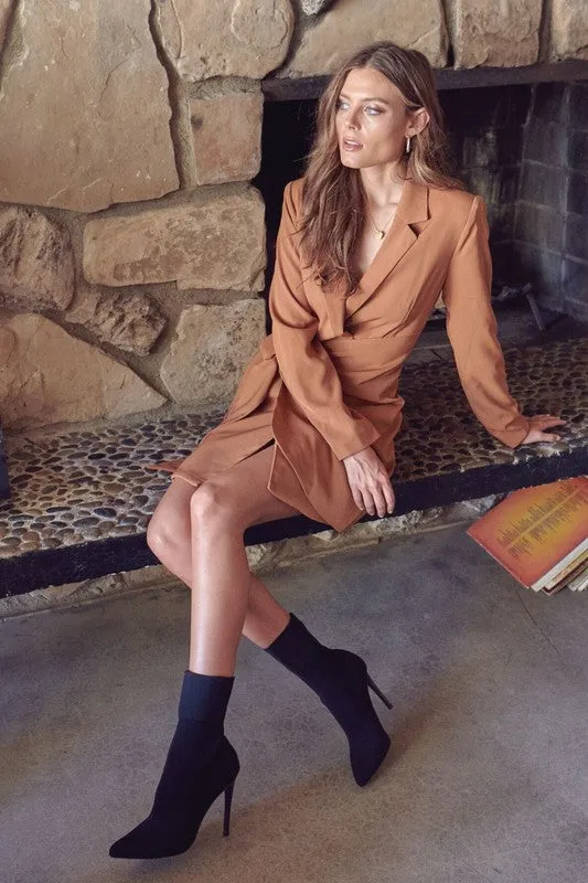 The Kelly Blazer Dress - Camel [S-L]