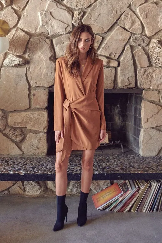 The Kelly Blazer Dress - Camel [S-L]