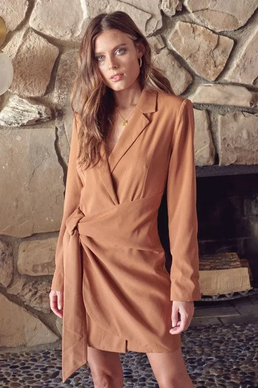 The Kelly Blazer Dress - Camel [S-L]