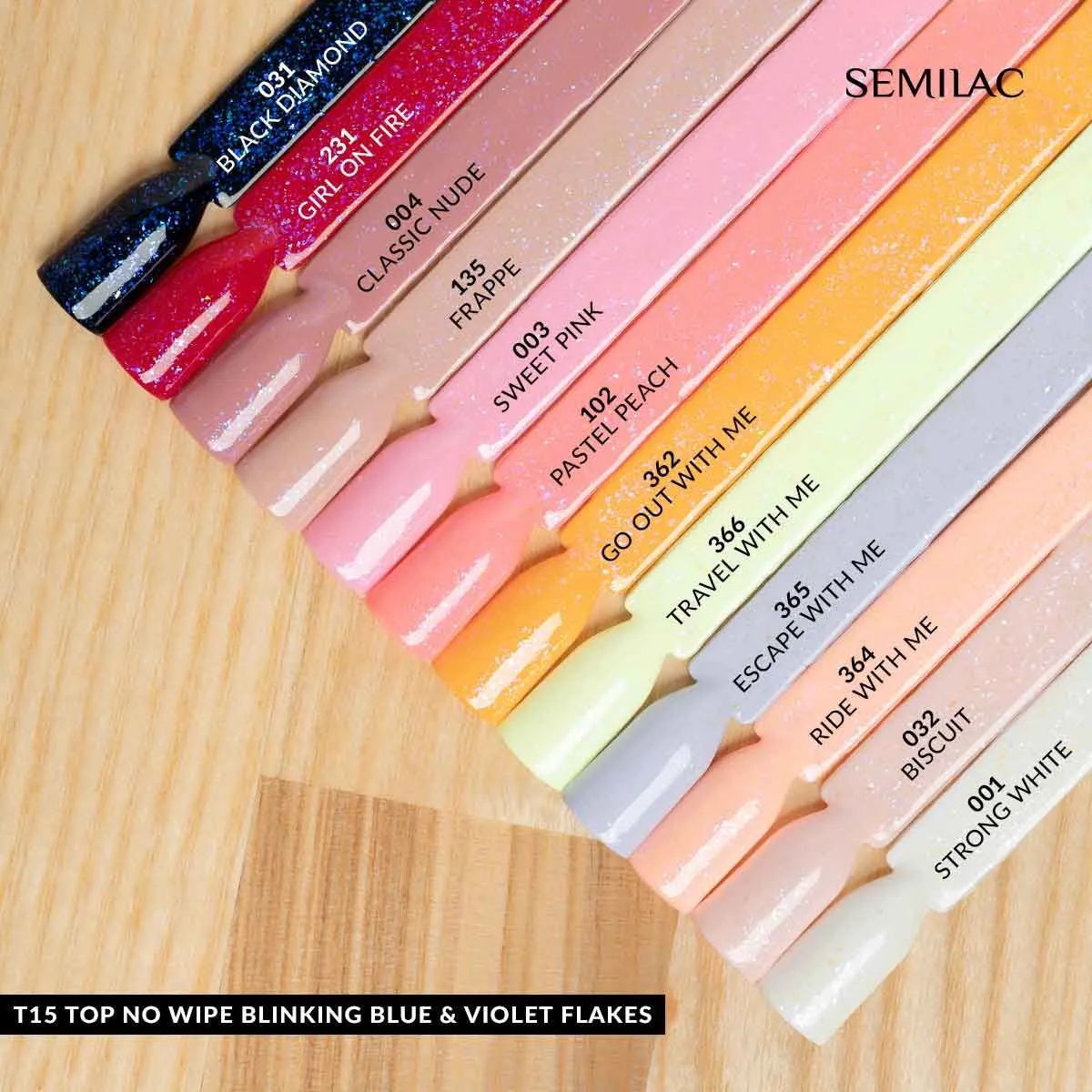 Top No Wipe Blinking T15 - Blue & Violet Flakes - 7 ml