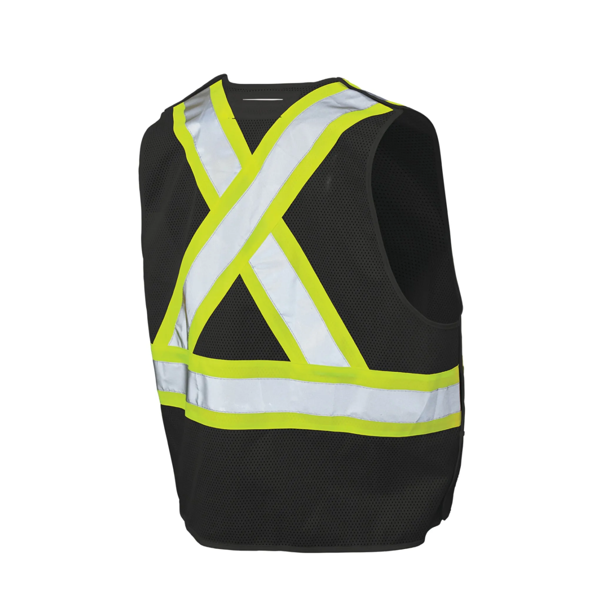 Tough Duck Men's Hi Vis Safety Work Vest S9I0 - CSA Birdseye Mesh, Tearaway, Reflective, Safety Harness Opening, Pockets, ANSI Compliant | Sizes S-3XL