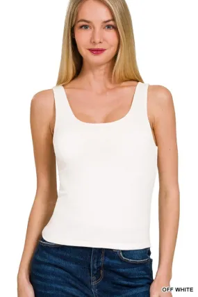 Two Layer Round Neck Tank (off white)