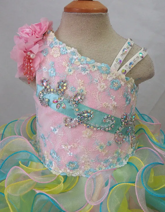 Two Pieces Lace Toddler Cupcake Pageant Dress
