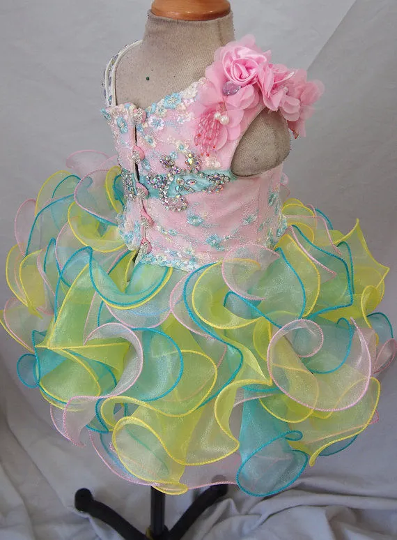 Two Pieces Lace Toddler Cupcake Pageant Dress