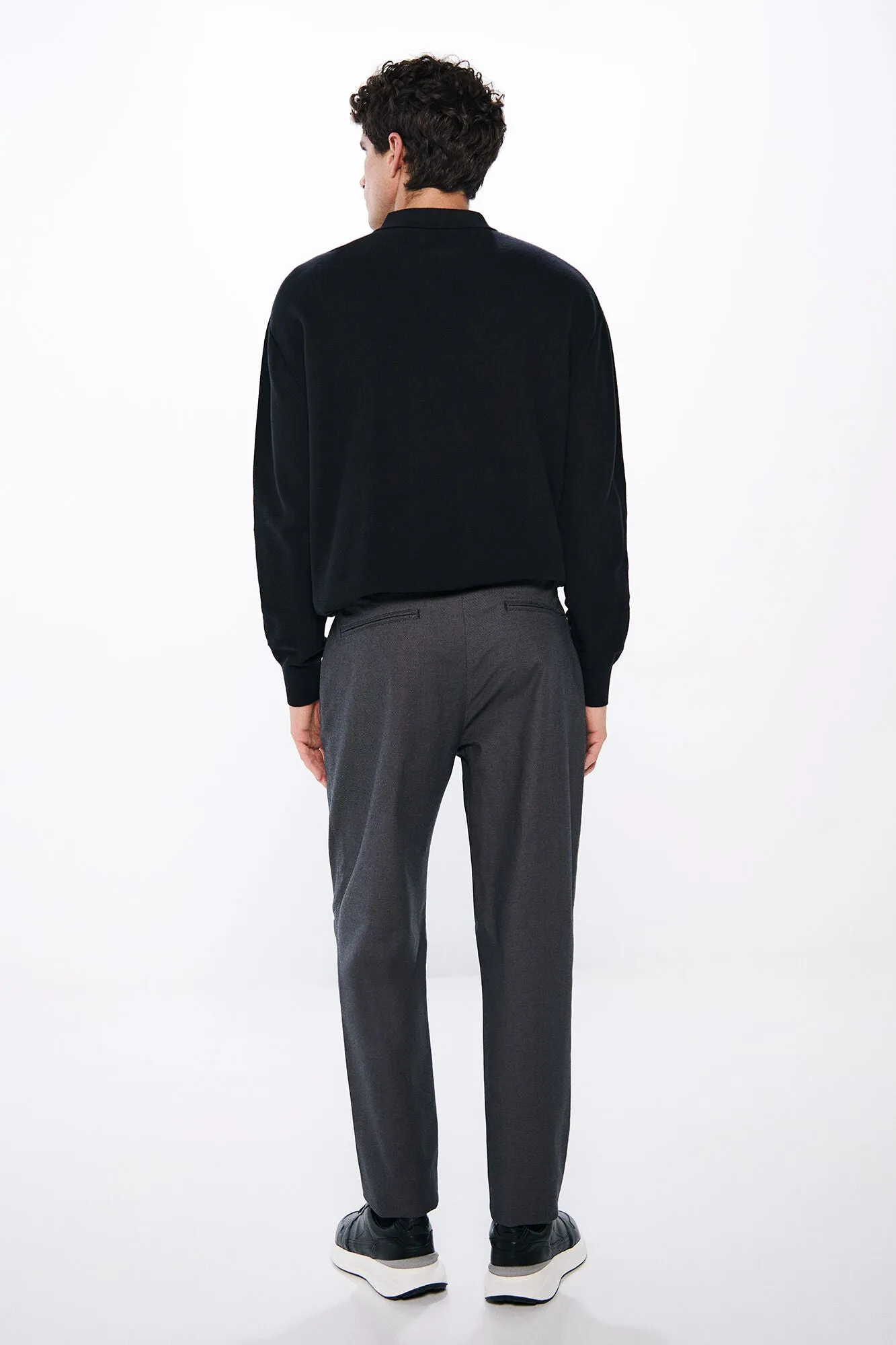 Two-tone textured chinos trousers