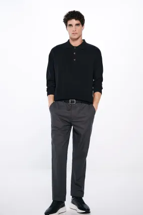 Two-tone textured chinos trousers