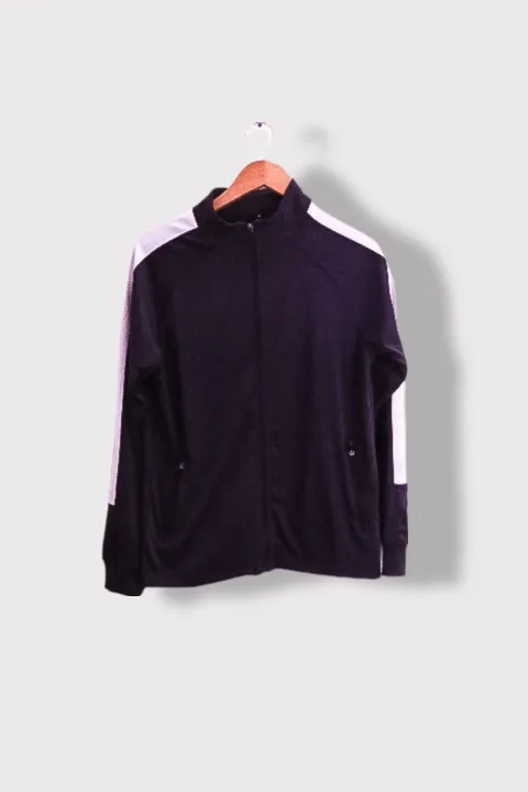 Vintage Black full zip small polyester track suit