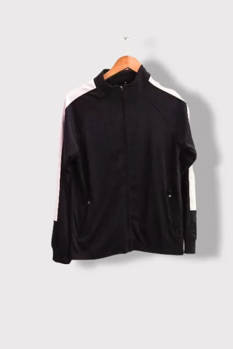 Vintage Black full zip small polyester track suit
