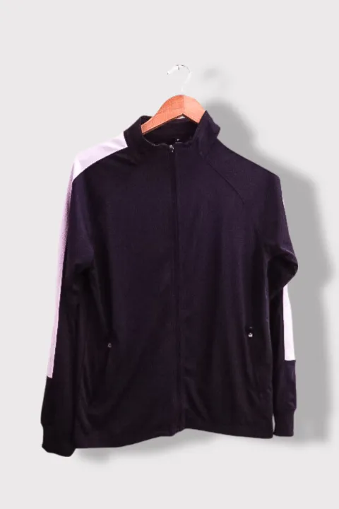 Vintage Black full zip small polyester track suit
