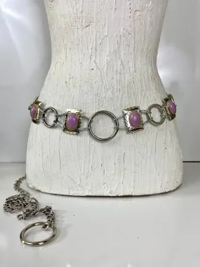 Waist silver chain belt