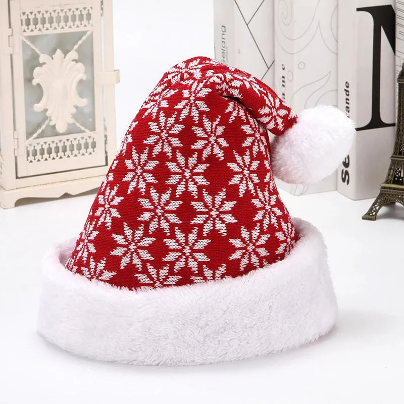 Winter Hat Snowflake Reindeer Knitted Hat Thicken Christmas Hats for Adults