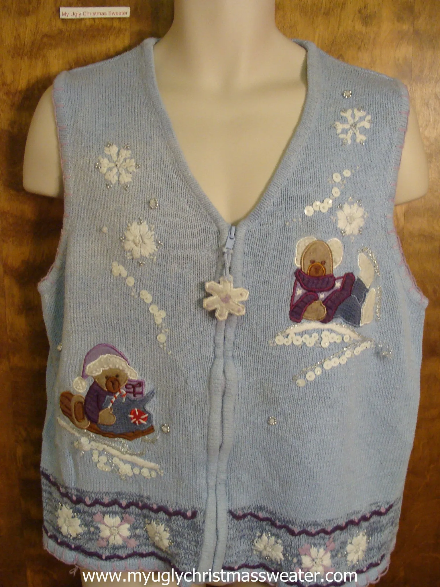 Winter Teddy Bears Christmas Party Sweater Vest